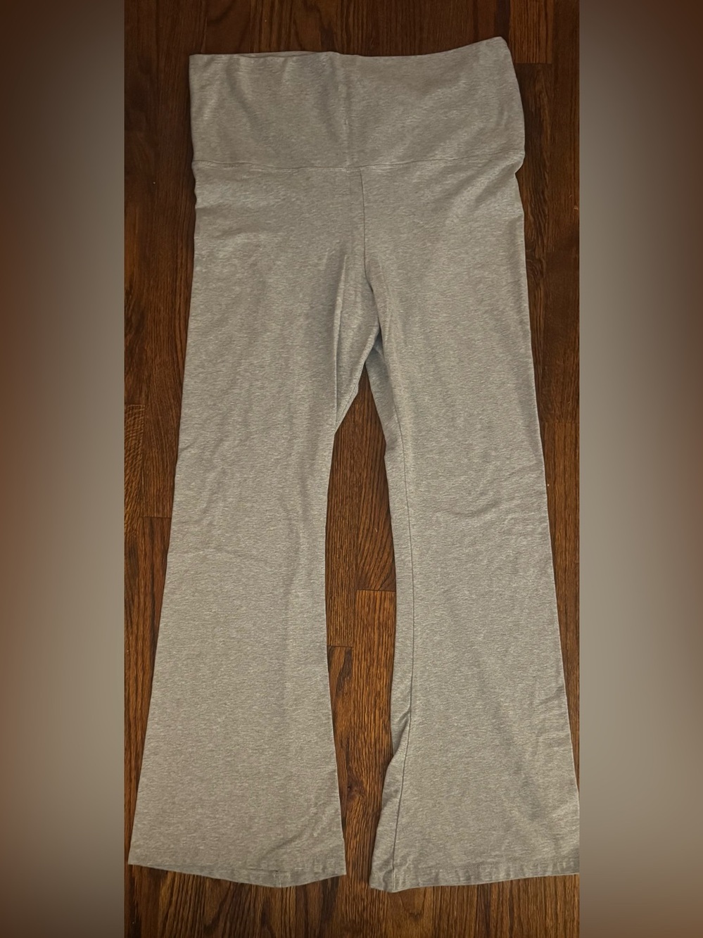 PINK Victoria's Secret Light Gray Kids Fold-Over Waist Flare Leggings